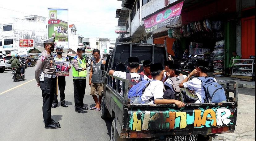 Operasi Zebra Krakatau 2022, Polres Pringsewu Dapati Mobil Pikap Angkut Siswa