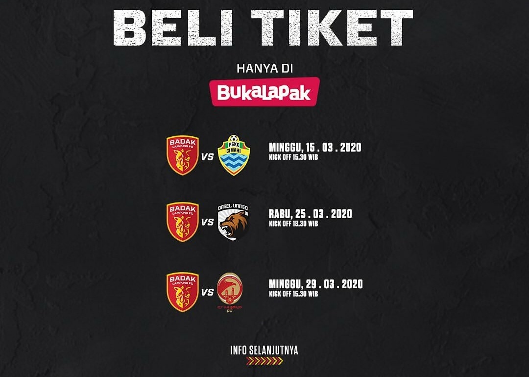 Laga Perdana Badak Lampung FC, Tiket Sudah Bisa Dibeli Sore Ini