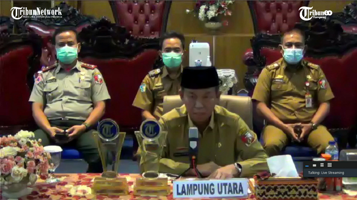 Bupati Lampung Utara Ikut Peringatan Hari Lahir Pancasila Secara Virtual