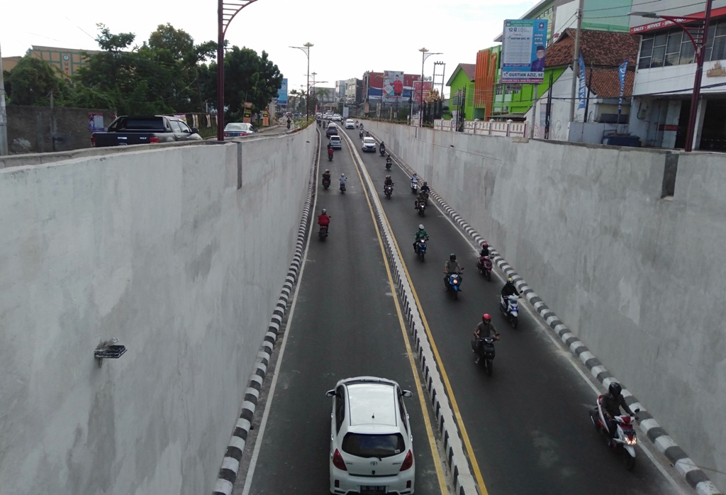 Kedua Jalur Underpass Unila Dibuka, Lalu Lintas Sudah Normal