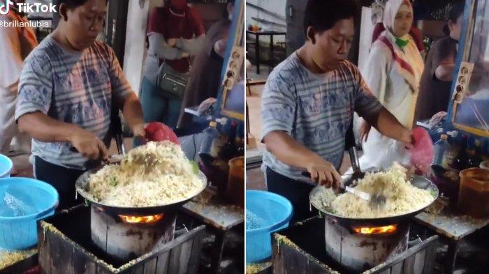 VIDEO VIRAL Pedagang Nasi Goreng Masak dengan Cara Unik, tapi . . .