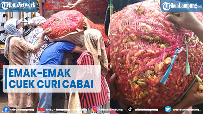 Viral Emak-emak Curi Cabai dari Celah Lubang Karung