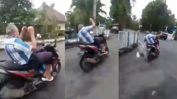 VIRAL Video Kakek Kendarai Motor Ugal-ugalan Lepas Kedua Tangan