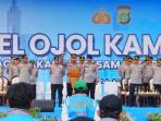 Kapolri Ajak Bersinergi Jaga Kamtibmas Saat Hadiri Apel Ojol Kamtibmas