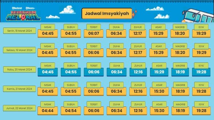 Jadwal Imsak dan Buka Puasa Kabupaten Bima Senin 18 Maret 2024