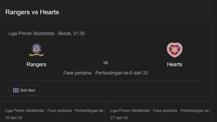 RANGERS VS HEARTS -