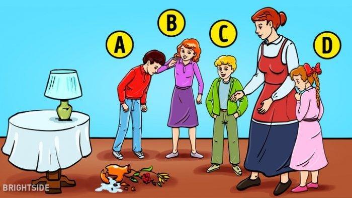 Tes Kepribadian - Menurut Kamu Siapa yang Memecahkan Vas Bunga? Pilihanmu akan Ungkap Karaktermu