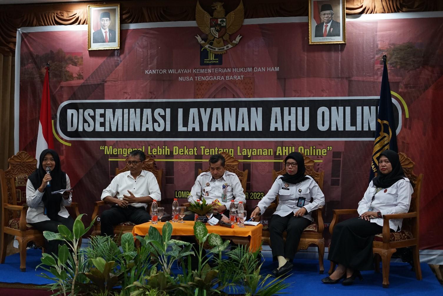Diseminasi AHU Online: Strategi Kanwil Kemenkumham NTB Perkenalkan Layanan AHU Online