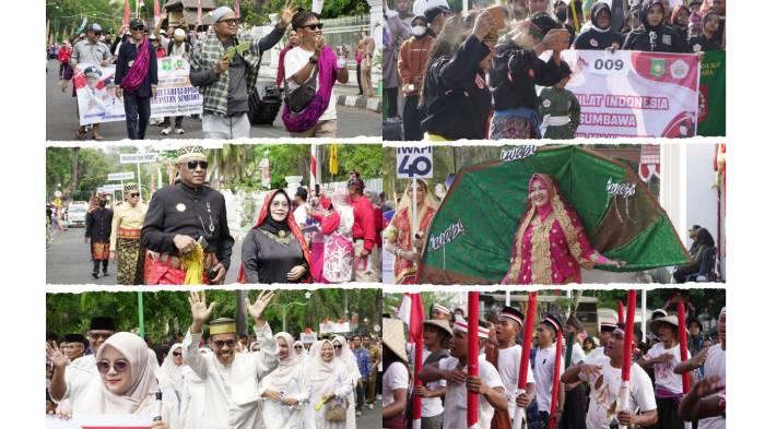 Pawai Alegoris Meriahkan HUT ke-80 RI di Kabupaten Sumbawa, Peserta Tampilkan Budaya Lokal
