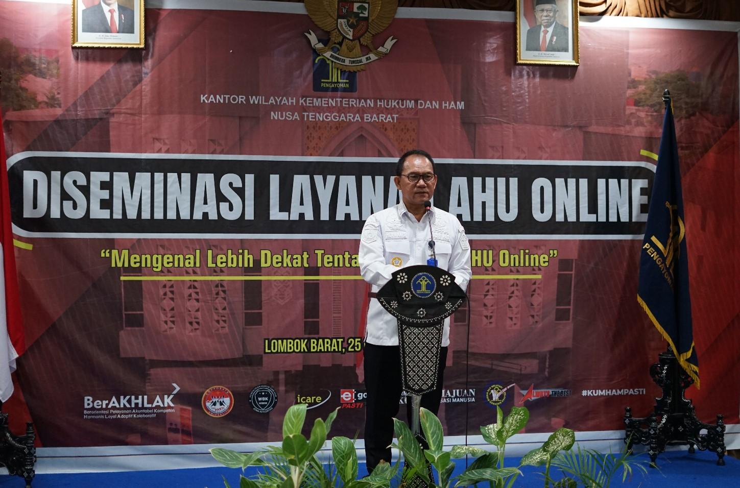 Optimalisasi Layanan AHU Online, Kanwil Kemenkumham NTB Kembali Gelar Diseminasi AHU