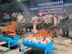 Jutaan Batang Rokok Ilegal Dimusnahkan Bea Cukai Mataram Hasil Penindakan 2024-2025