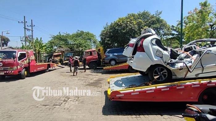 Dalam Waktu 24 Jam Petugas Derek di Bangkalan Evakuasi 4 Mobil dan 1 Truk Kontainer Imbas Kecelakaan