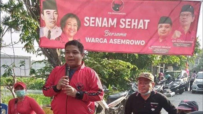 Jelang Puncak Acara HUT PDI Perjuangan ke-49, Warga Asemrowo Surabaya Ikut Senam Sehat Minggu Pagi