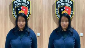Tersangka-Oktavia-Lukitowati-kuras-uang-majikan-ditangkap-Satreskrim-Polres-Gresik.jpg