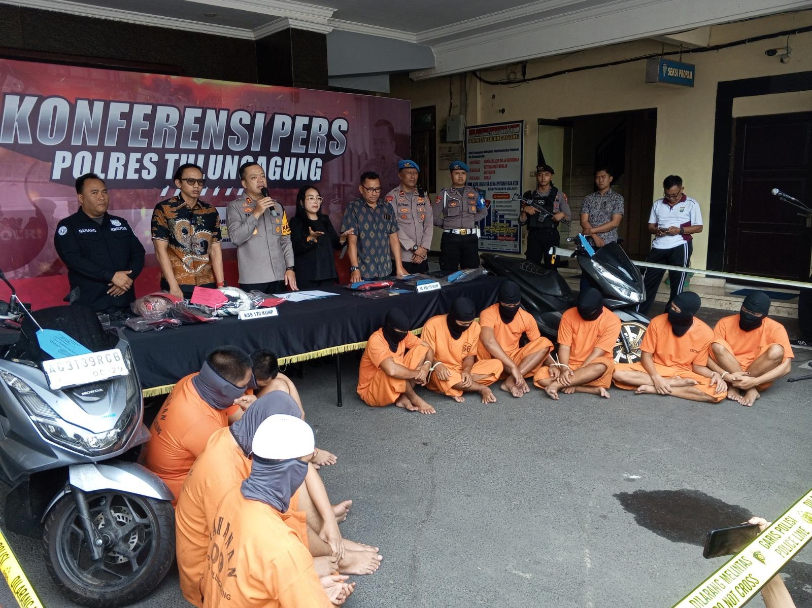 Polres Tulungagung Tangkap 10 Pesilat, Buntut dari Aksi Pengeroyokan