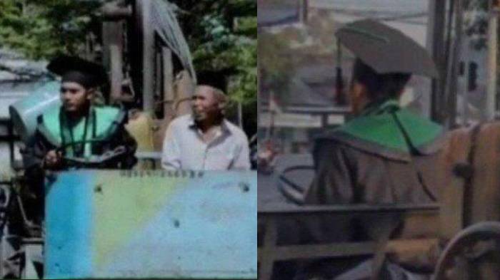 Nur Hidayat Wisudawan UIN Salatiga Tak Malu ke Kampus Naik Benso Mesin Gergaji Kayu, Ini Alasannya