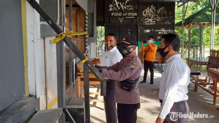 Kafe di Desa Saronggi Sumenep Dipasang Garis Polisi, Ada Alat Isap Sabu, Sebelumnya Digerebek Polisi
