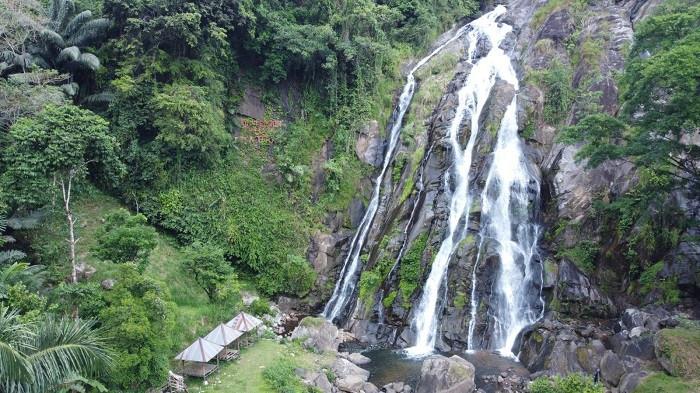 Potret objek wisata Air Terjun Ladiako di Kecamatan Bontocani, Bone, Sulawesi Selatan, Selasa (7/10/2025).