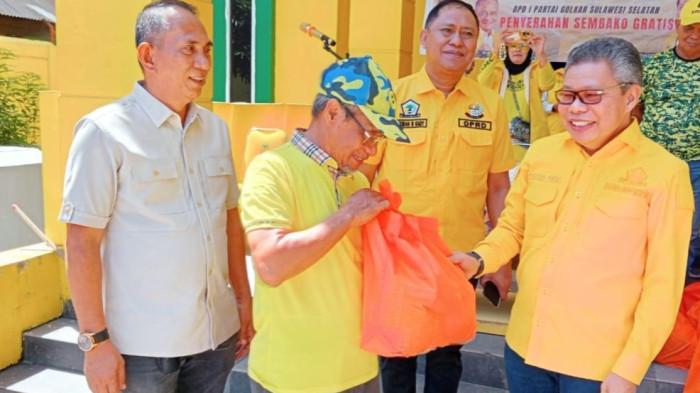 Nurdin Halid Hadiahkan Seribu Paket Sembako untuk HUT Golkar, Diserahkan Taufan Pawe