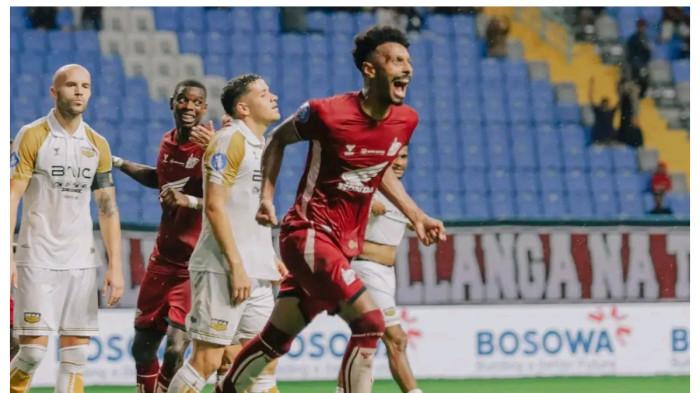 SELEBRASI PEMAIN - Bek PSM Makassar Aloisio Soares selebrasi usai menjebol gawang Dewa United pada pekan 3 Liga 1 2024/2025 di Stadion Batakan, Balikpapan, Kalimantan Timur, Senin (26/8/2025). PSM Makassar diuntungkan jadwal pertandingan lawan Dewa United pada pekan 12 Super League 2025/2026 di Banten International Stadium, Minggu (9/11/20025)