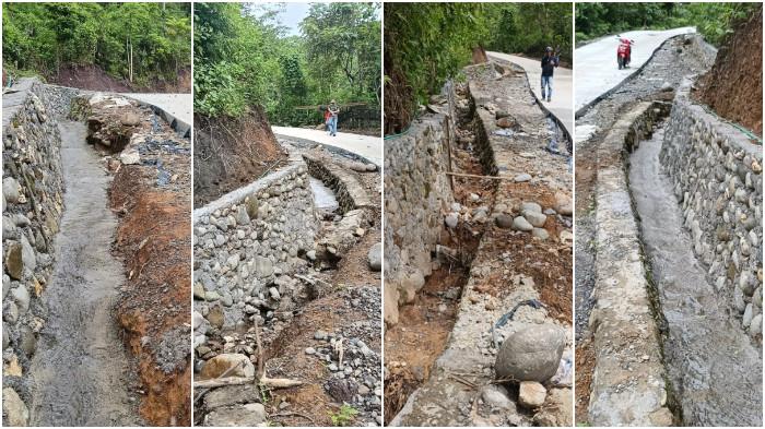 JALAN BETON - Kondisi jalan beton di Dusun Kantisang, Desa