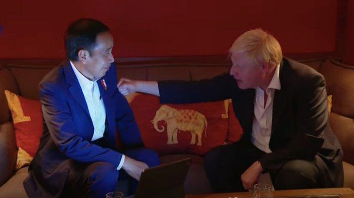 PM Inggris Boris Johnson Tinju dan Tunjuk-tunjuk Presiden Jokowi? Lihat Tangannya