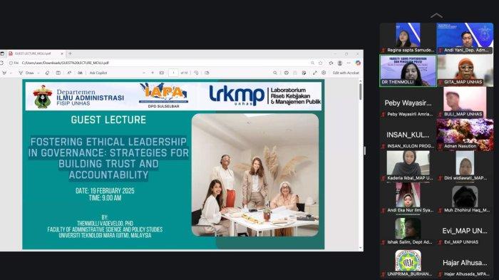 Kuliah Tamu FISIP Unhas Hadirkan Pakar Kepemimpinan Etis Dari Universiti Teknologi MARA