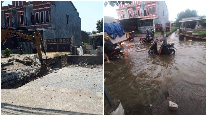 Warga Sebut Pengerjaan Drainase di Jl Paccerakkang Sia-sia, Hujan Sejam Sudah Banjir