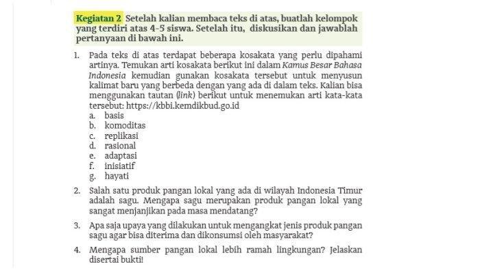 Soal dan Kunci Jawaban Bahasa Indonesia Kelas 11 Halaman 6 Kurikulum Merdeka, Kegiatan 2