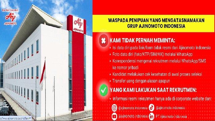 Lowongan Kerja Pabrik Ajinomoto untuk S1 dan S2, Lowong 4 Posisi Cek Syarat