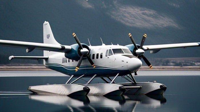 PESAWAT AMFIBI – Ilustrasi Seaplane pesawat amfibi dari Meta AI. Pemprov Sulsel berencana menghadirkan pesawat amfibi sebagai transportasi umum masyarakat kepulauan.