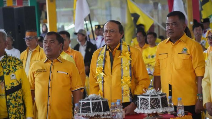 MUSDA GOLKAR - Plt Ketua DPD I Golkar Sulsel Muhidin M Said memimpin konsolidasi kader di Kabupaten Pinrang Minggu (8/2/2026).
