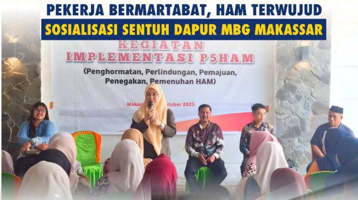 Kanwil Kemenham Sulsel Edukasi Pekerja Dapur MBG Makassar tentang P5HAM