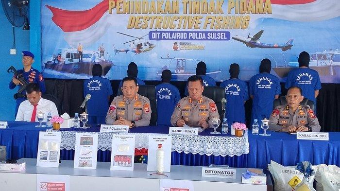Operasi Penangkapan 9 Pelaku Bom Ikan Ditpolairud Polda Sulsel Berlangsung dari Maret-April