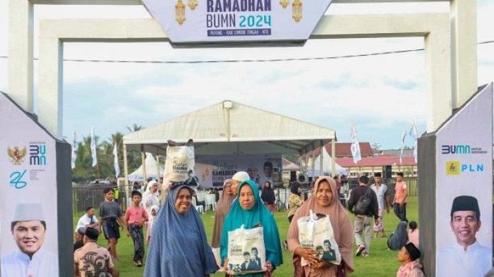 Gelar Safari Ramadan BUMN, PLN Bagikan 1.000 Paket Sembako Murah ke Masyarakat Lombok Tengah
