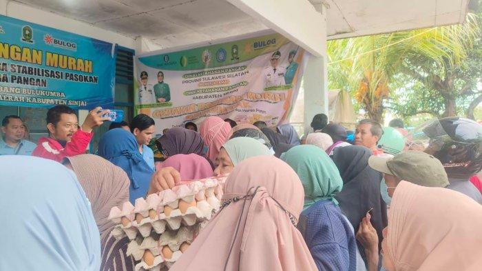 Pangan Murah di Sinjai Diserbu Emak-Emak, Tebus Beli Minyak, Beras, Telur dengan Harga Miring
