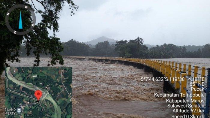Ketinggian Air Bendung Leko Pancing Maros Sore Ini Status Awas