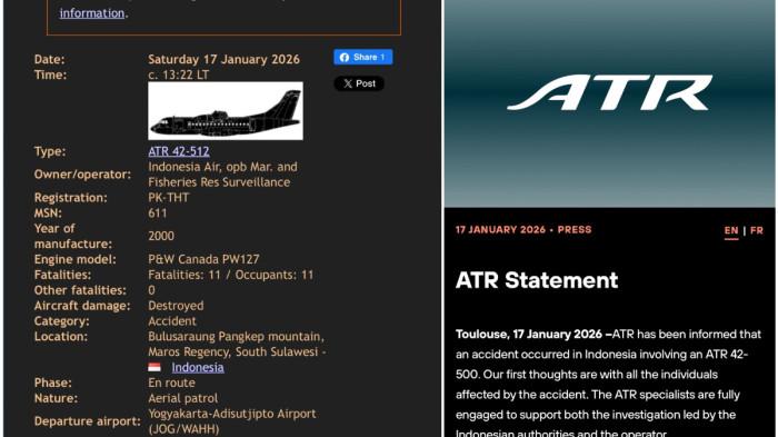 Tim Spesialis ATR 42-500 Perancis, Hari Ini Mulai Investigasi ...