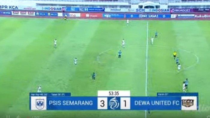 Livescore PSIS vs Dewa United Babak II : Berbalas Gol, Laskar Mahesa Jenar Kembali Menjauh Skor 3-1