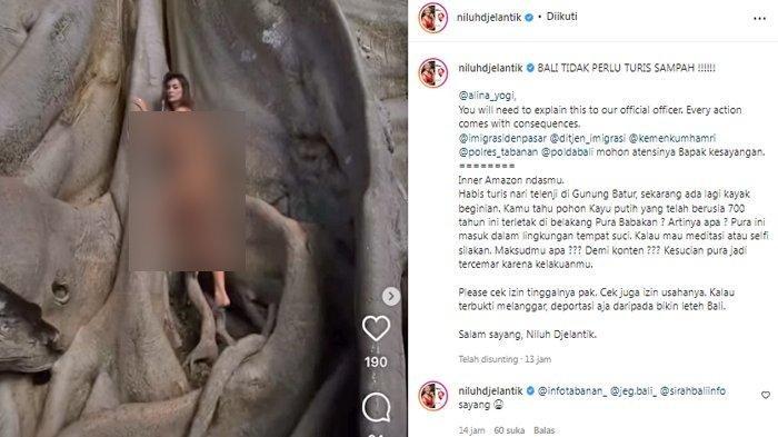 Viral Bule Berpose Tanpa Busana di Pohon Keramat di Bali, Bikin Pihak Desa Adat Bayan Ambil Tindakan