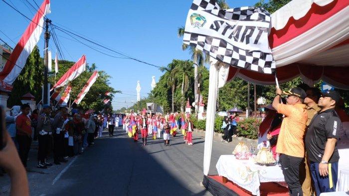 Ribuan Pelajar Gowa Semarakkan HUT ke-79 RI dengan Gerak Jalan