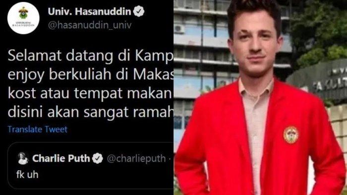 Gara-gara Cuitan FK UH di Twitter, Charlie Puth Bikin Heboh Makassar, Dikira Masuk Kedokteran Unhas