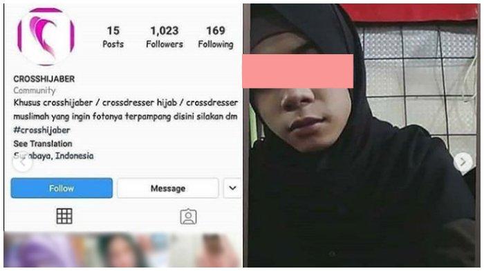 Viral crosshijaber, laki-laki yang terobsesi berpakaian seperti wanita berhijab. TWITTER.COM/INFINITYSLUT