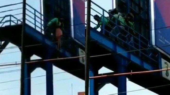 Detik-detik Driver Ojol Berhasil Selamatkan Wanita yang Ingin Bunuh Diri, Cek Videonya di Sini