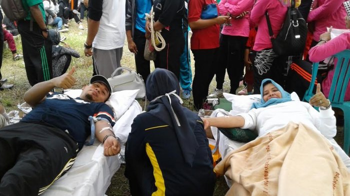 Peserta Jalan Santai di Angkona Luwu Timur Donor Darah, Segini yang Terkumpul