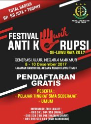 Yuk Ikutan Festival Musik Antikorupsi Kejari Luwu Timur, Pendaftaran Gratis Lho!
