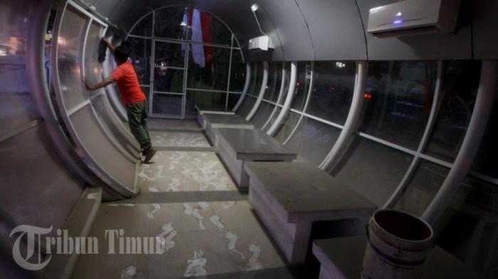 FOTO: Halte Smart Jl Cendrawasih Makassar Tidak Difungsikan, Kini Berdebu dan Kusam