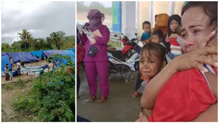 Pengungsi Gempa Sulbar di Majene Diterpa Angin Kencang, Tenda Roboh Hingga Ibu-Anak-anak Menangis