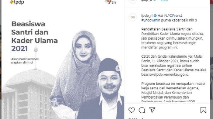 Kabar Gembira, LPDP Tawarkan Beasiswa Santri dan Kader Ulama 2021, Cek Syaratnya