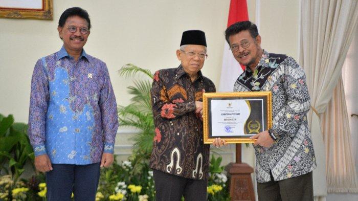 Kementan Raih Penghargaan KIP dari Wapres Sebagai Badan Publik Informatif